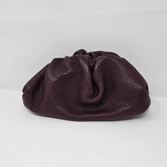 BORSE IN PELLE mini crossbody pouch in dark Burgundy pebbled leather - Picture 1 of 11